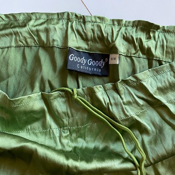 Goody Goody California Silk SET Green Size W/M Pajama Loungewear - Picture 4 of 9